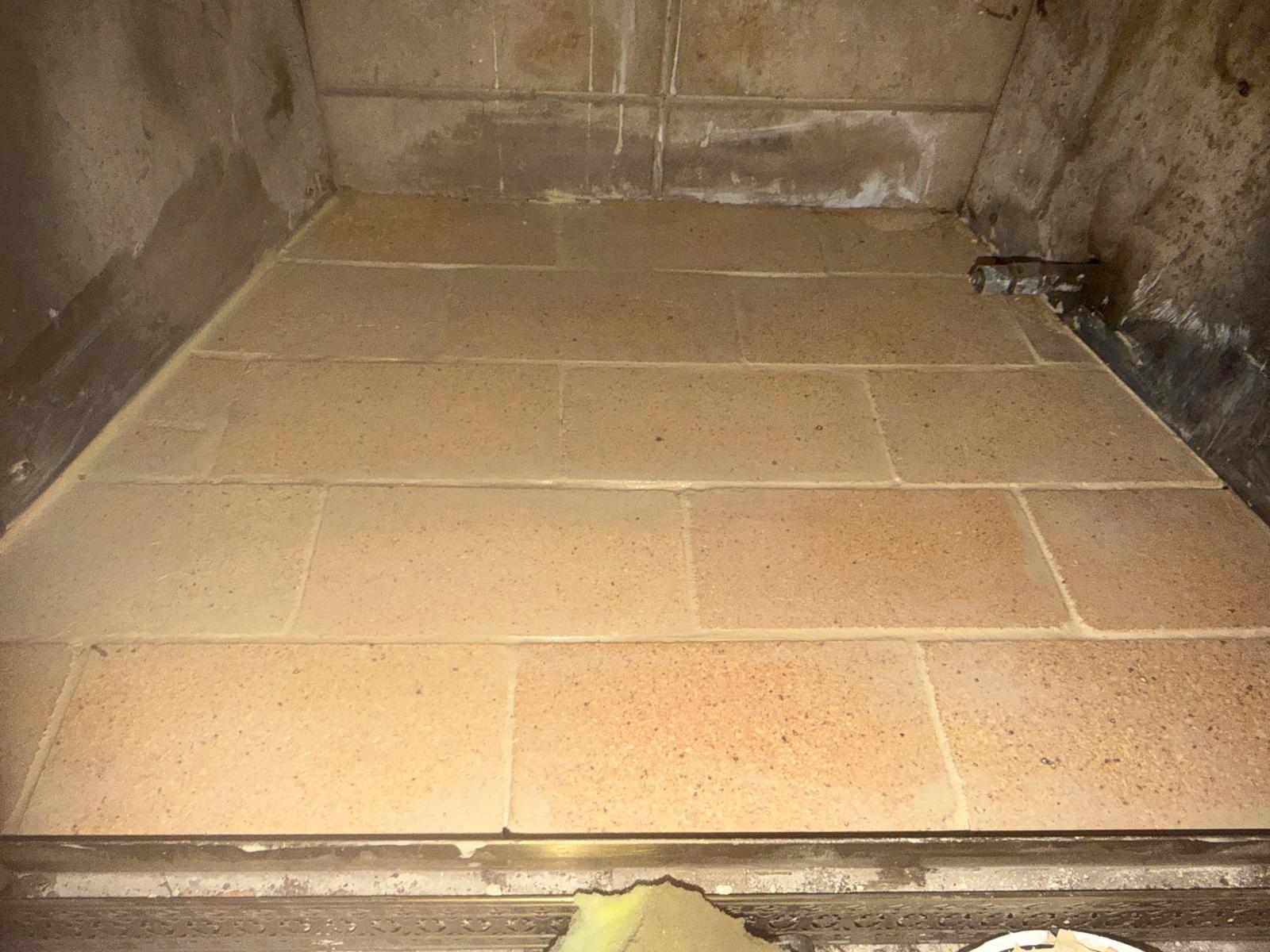 Firebox floor damage — cracked refractory panels before repair