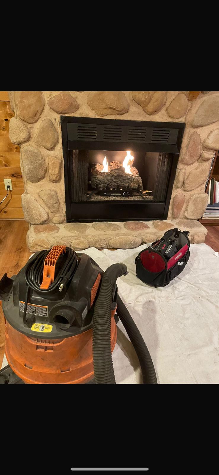 Gas fireplace service in progress — AIO Pro St. Louis