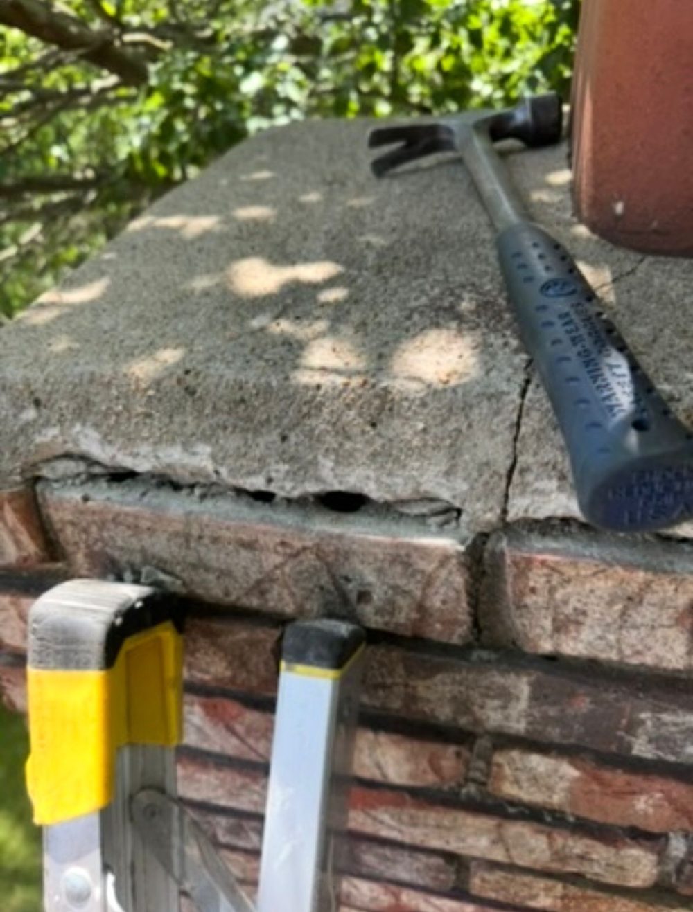 Chesterfield chimney before tuckpointing