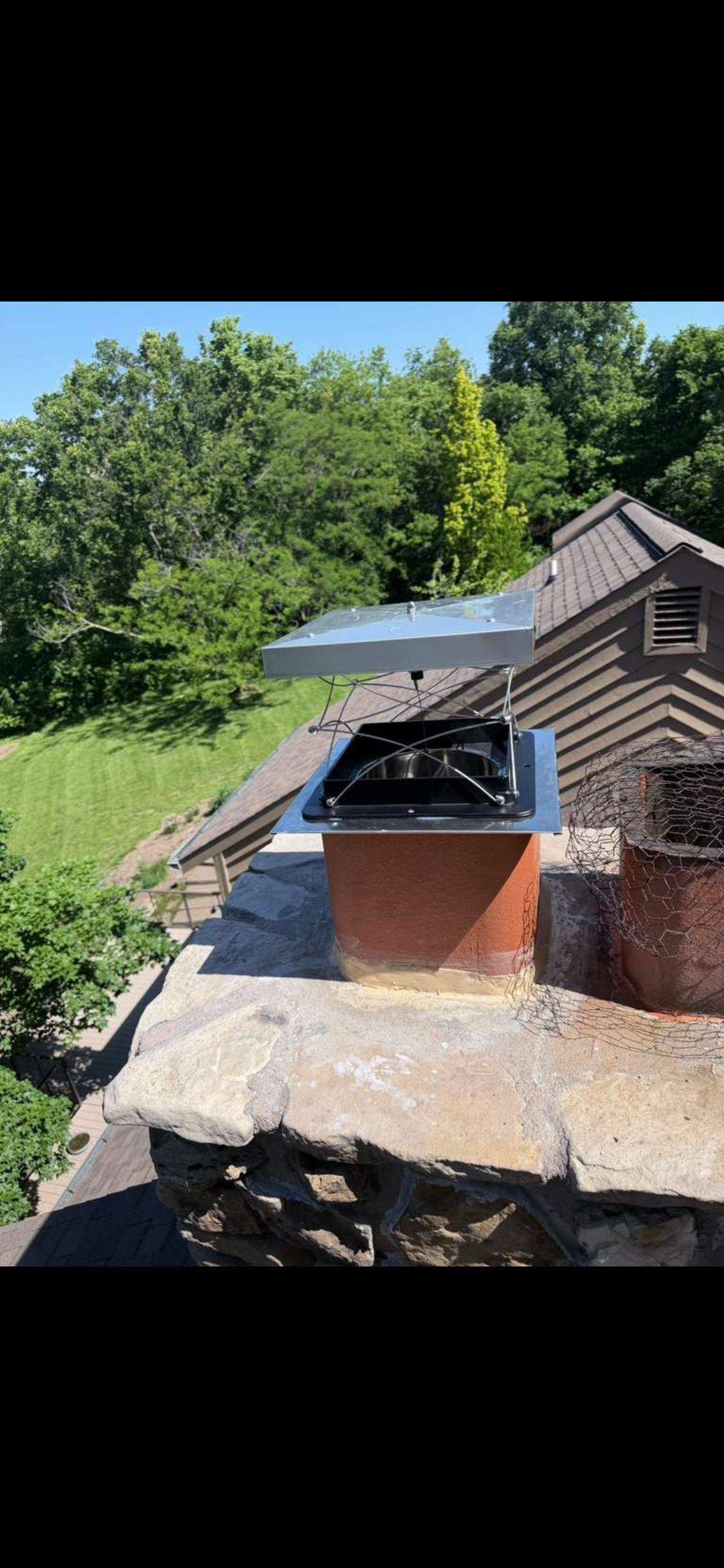 Completed chimney relining and top-sealing damper
