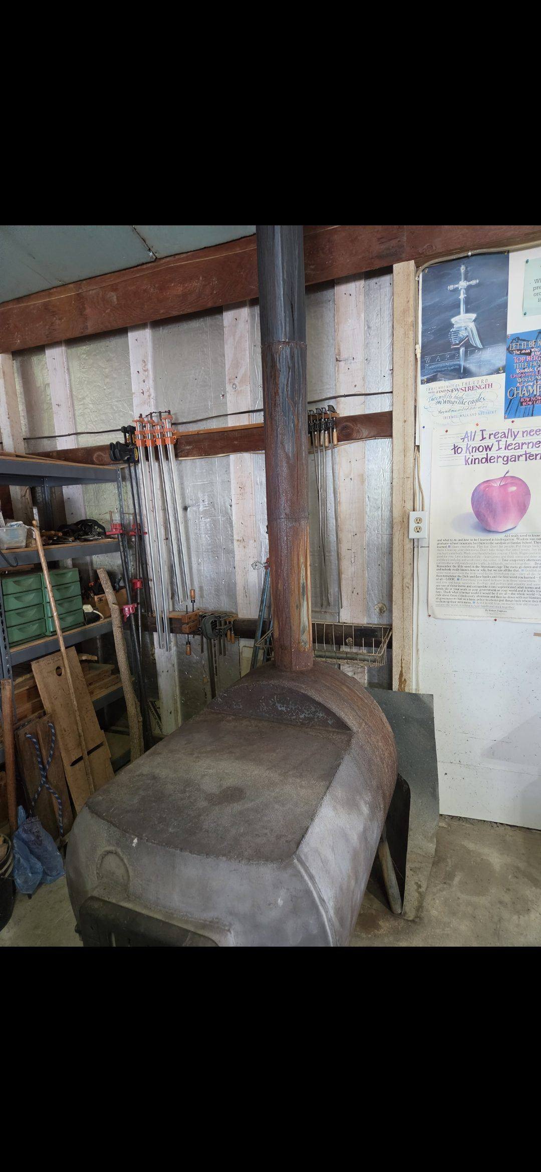 Removing single-wall pipe from a workshop ceiling